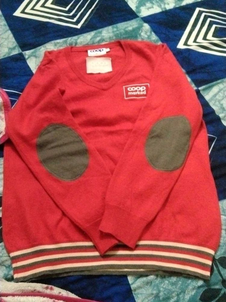 Red Coop Marked Sweater
