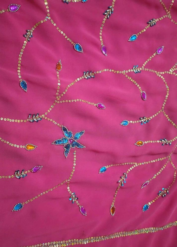 Pink Embellished Fabric