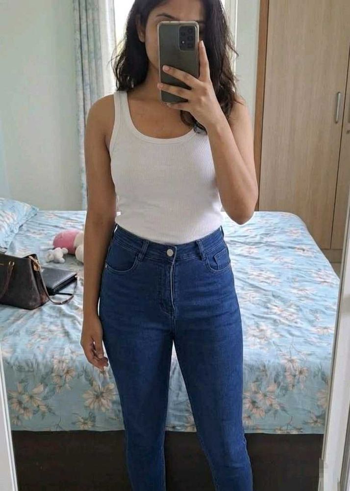 Classic High-Waisted Blue Jeans