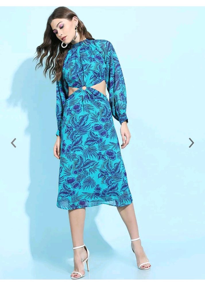 Vibrant Blue Floral Maxi Dress