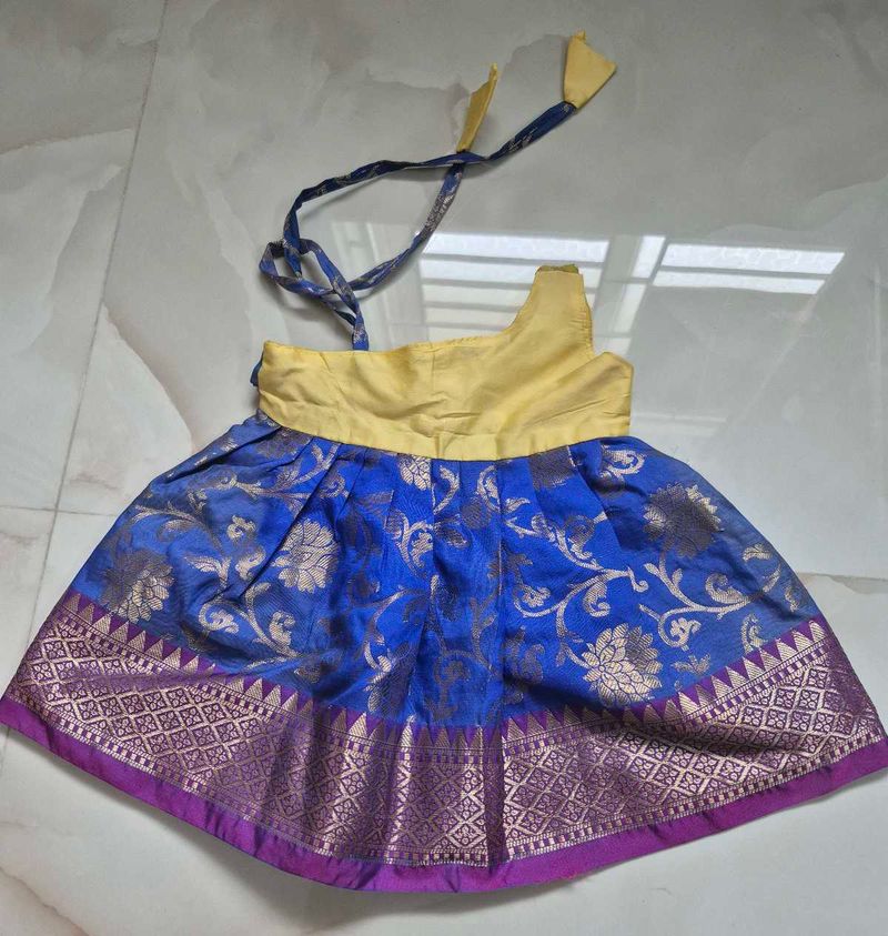Beautiful Blue &amp; Gold Baby Dress