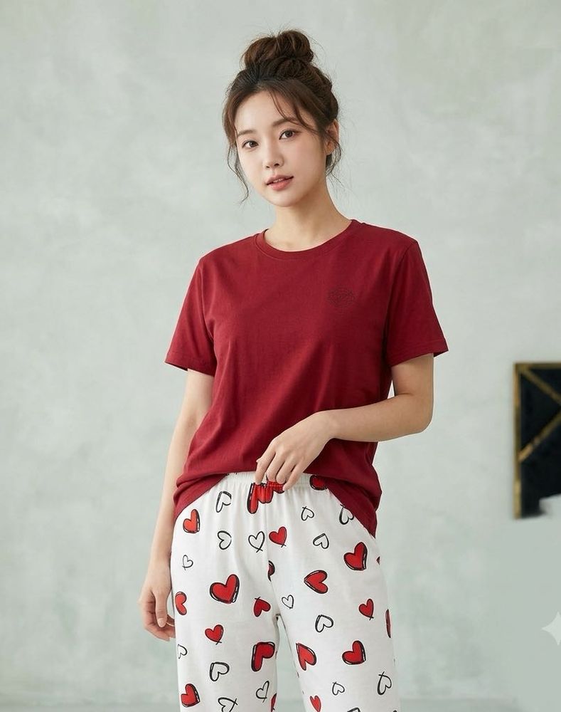 Heart Print Pajama Set of 2
