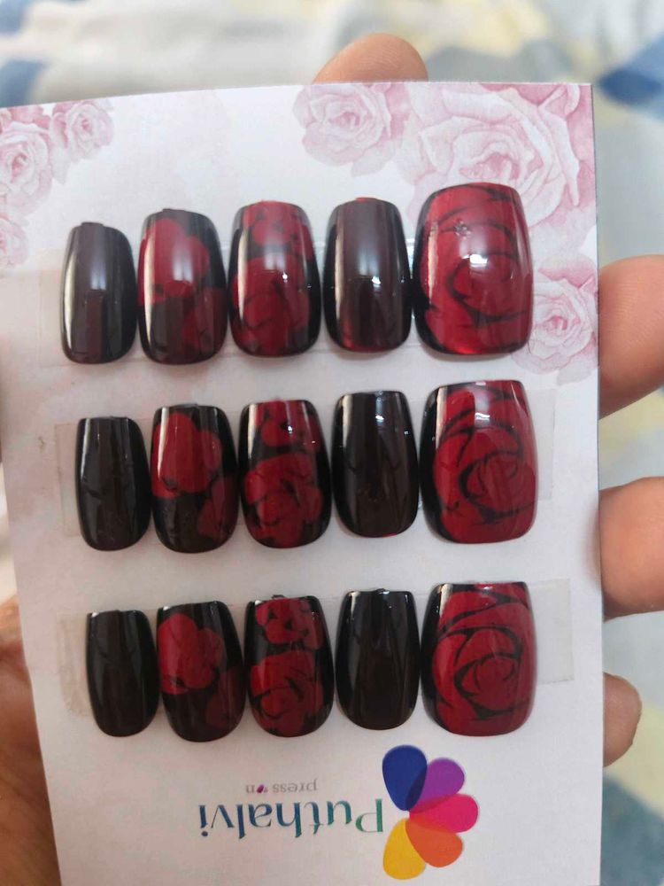 Rose Print Press-On Nails