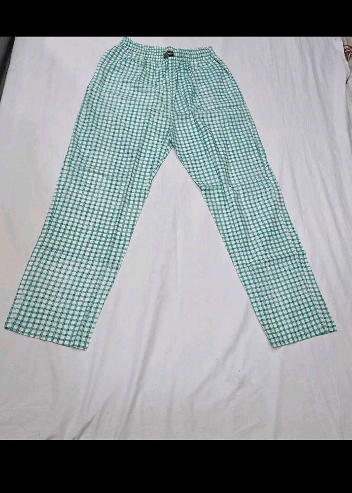 Green Checkered Palazzo Pants
