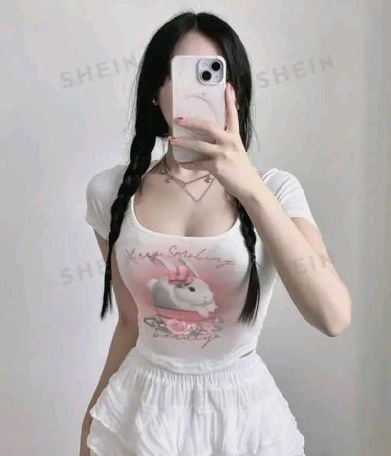 Cute Bunny Graphic Crop Top