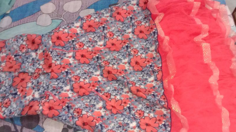 Cute Floral Dress with Tulle Skirt