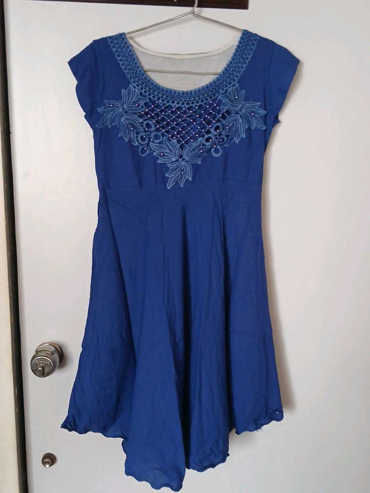 Royal Blue Embroidered Dress