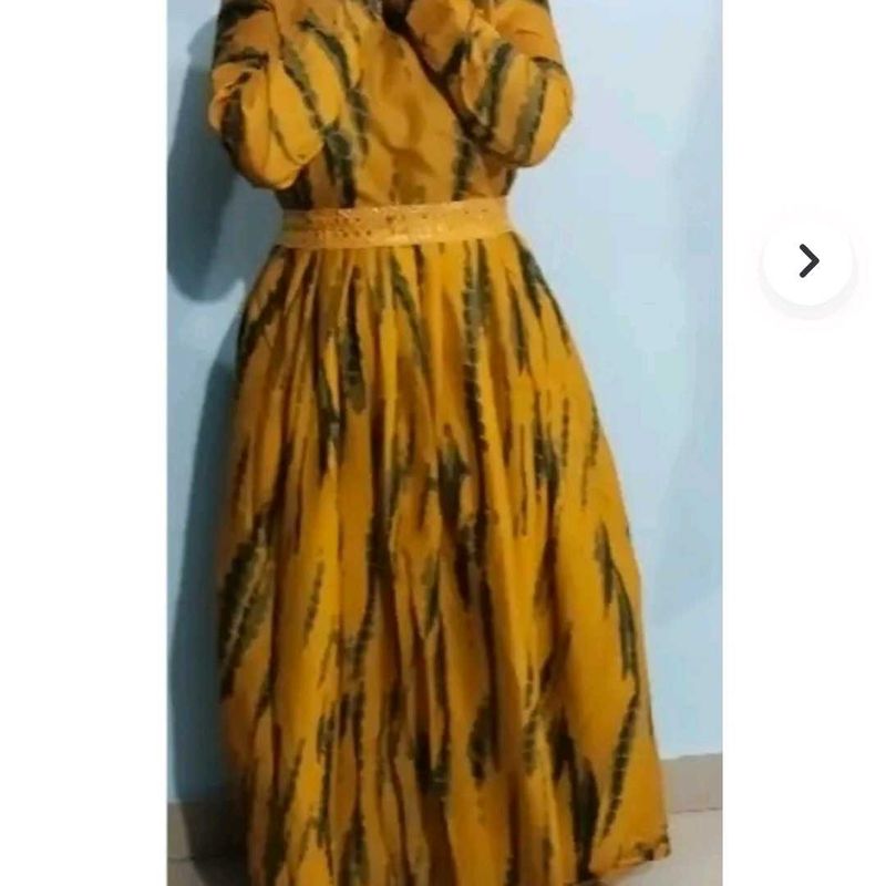 Boho Yellow Tie-Dye Maxi Dress
