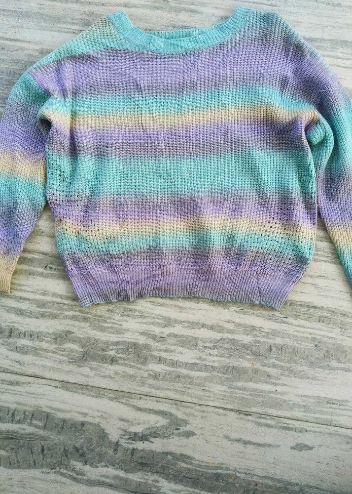 Pastel Striped Knit Sweater