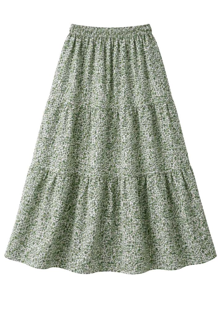 Tiered Floral Maxi Skirt