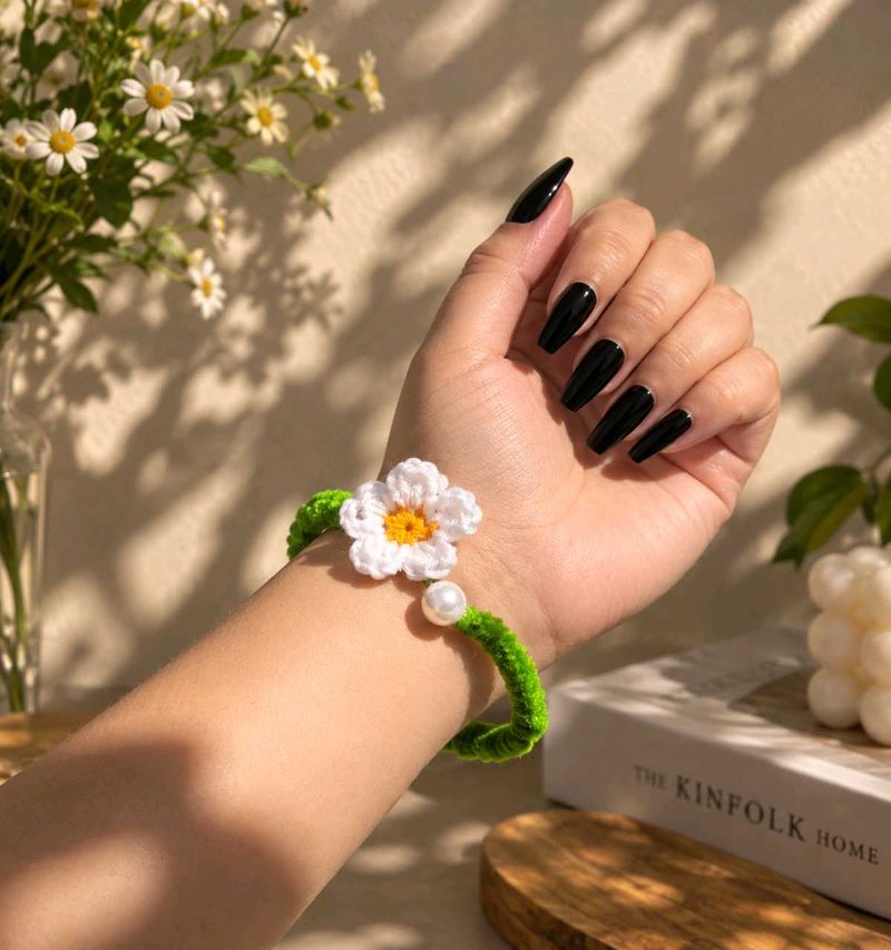 Handmade Crochet Flower Bracelet