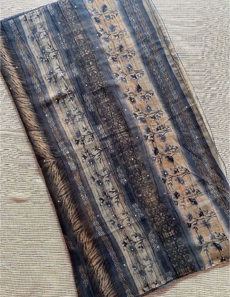 Elegant Printed Saree with Embellishments