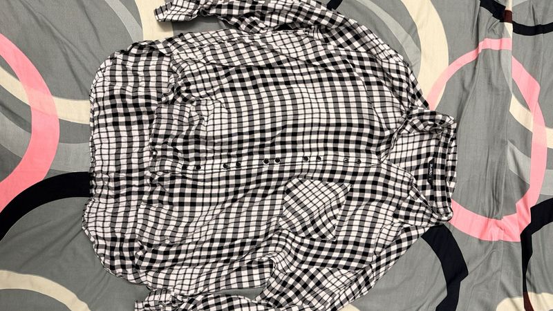 Classic Black and White Checkered shirt- women