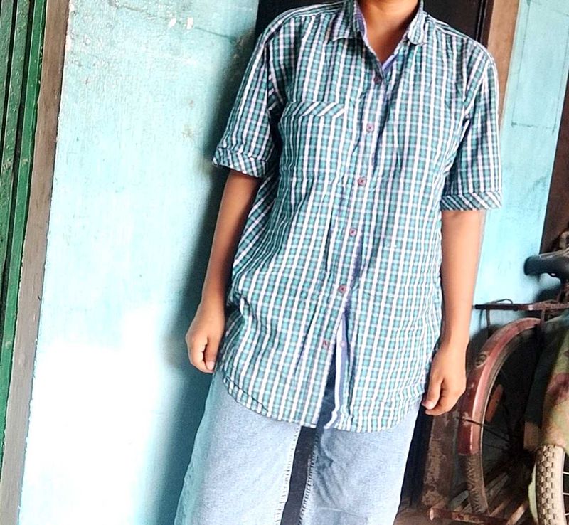 Classic Plaid Short Sleeve Shirt paint
