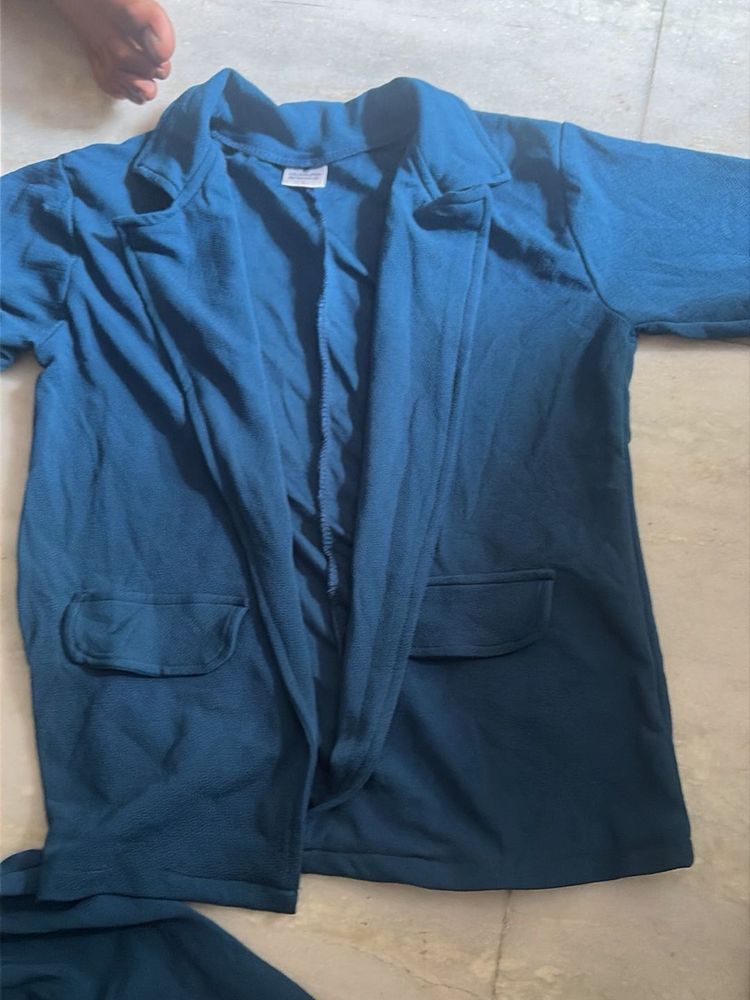 Teal Open Front Blazer and Trouser