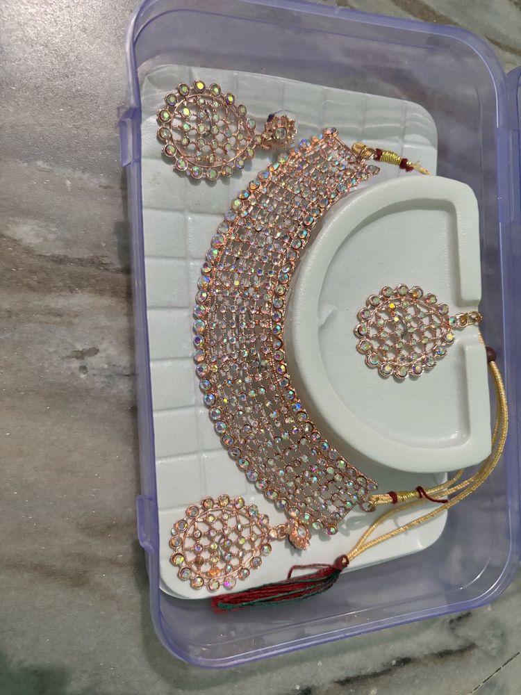 Sparkling Rose Gold Jewelry Set