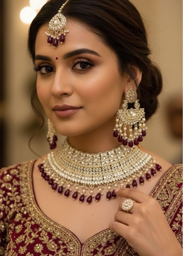 Unused Stunning Kundan &amp; Pearl Jewellery Set