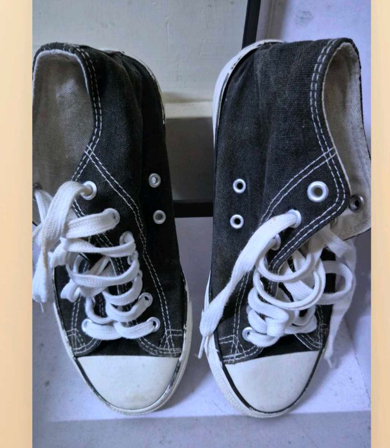 Classic Black Canvas Sneakers