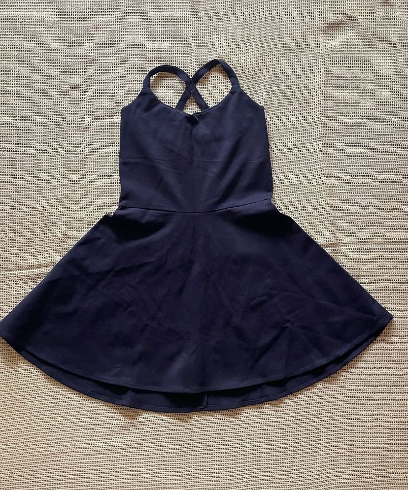 Navy Blue Fit and Flare Dress