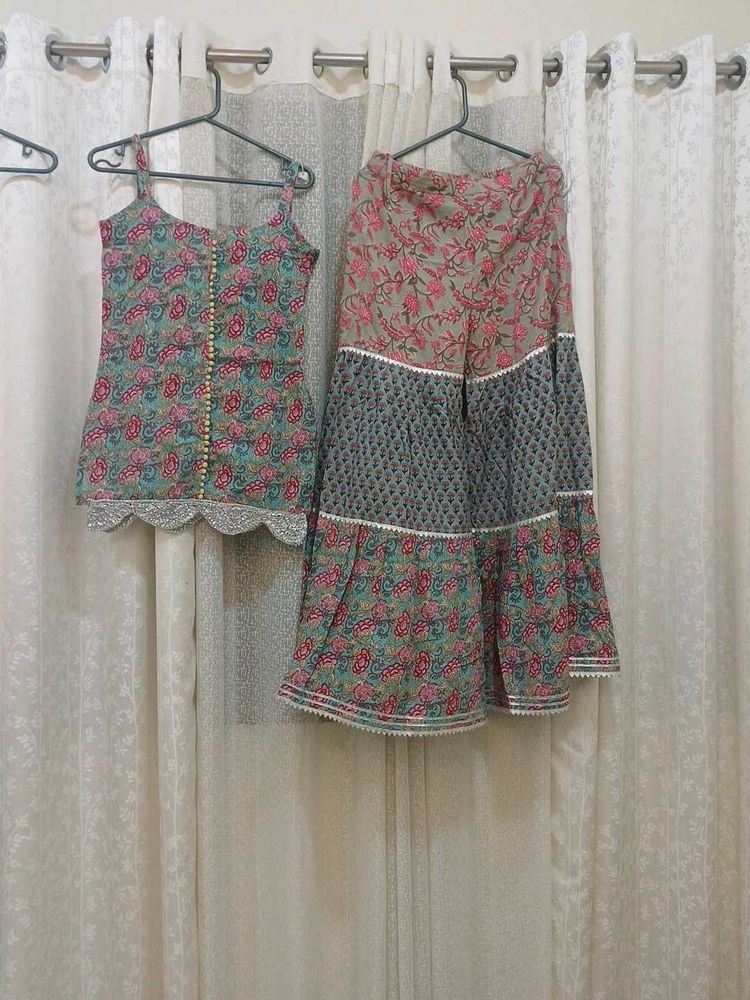 Printed Kurta and sharara