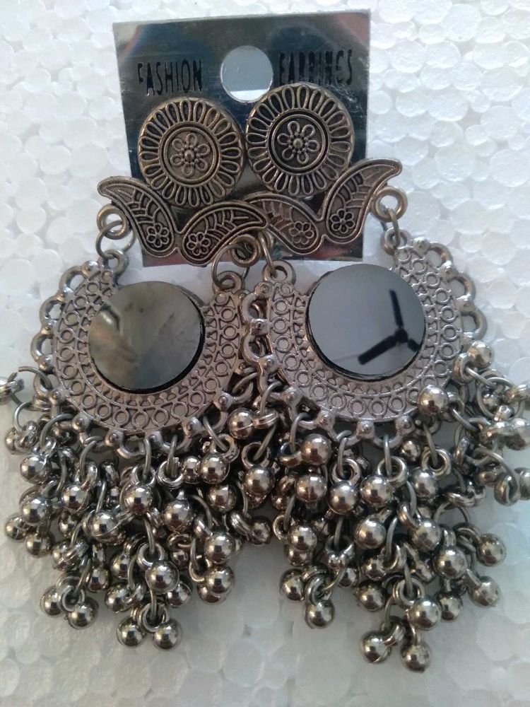 Oxidized Jhumka Earrings