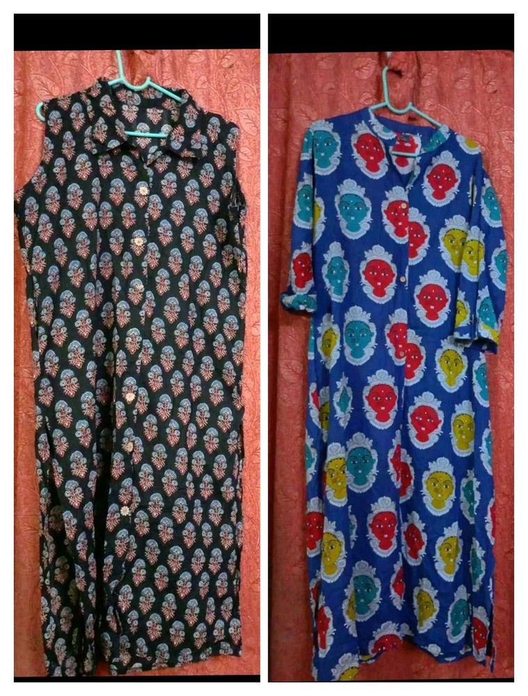combo 2 pure cotton kurta side pocket