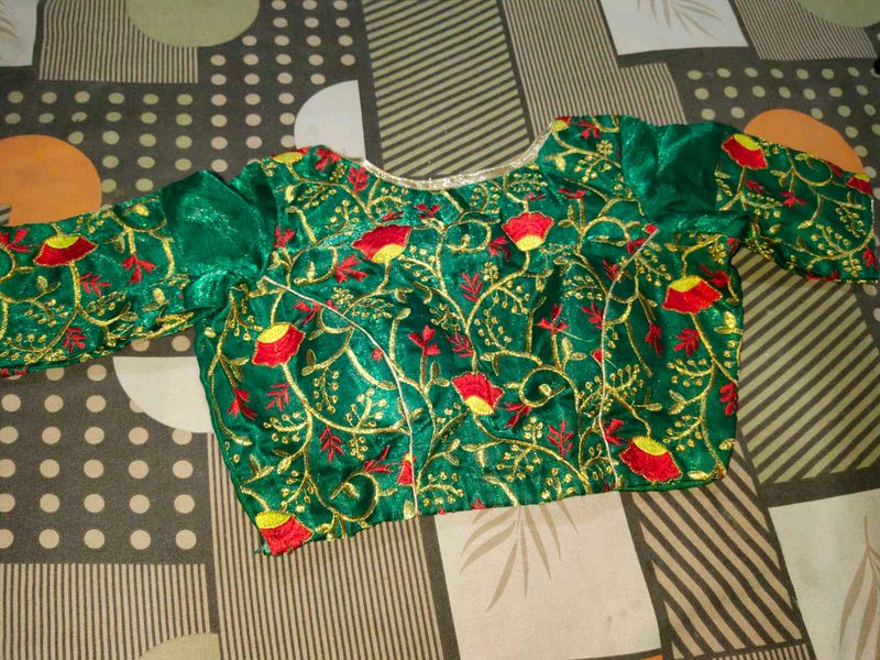 Embroidered Green Blouse