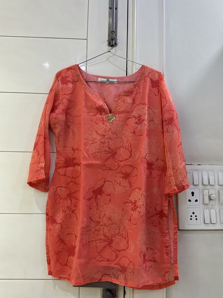Jamun Tree Coral Printed Kurti