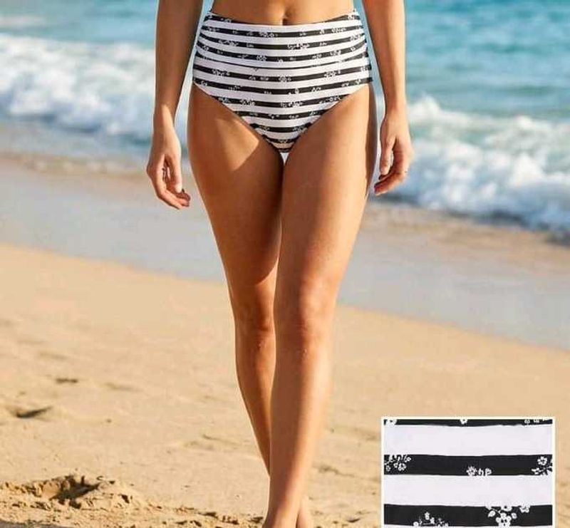 Chic Striped Bikini Bottom