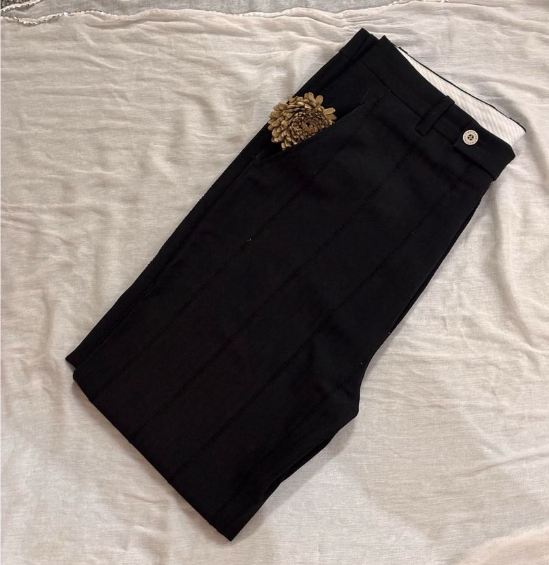 Men's deep Black Tailored Trousers 35W