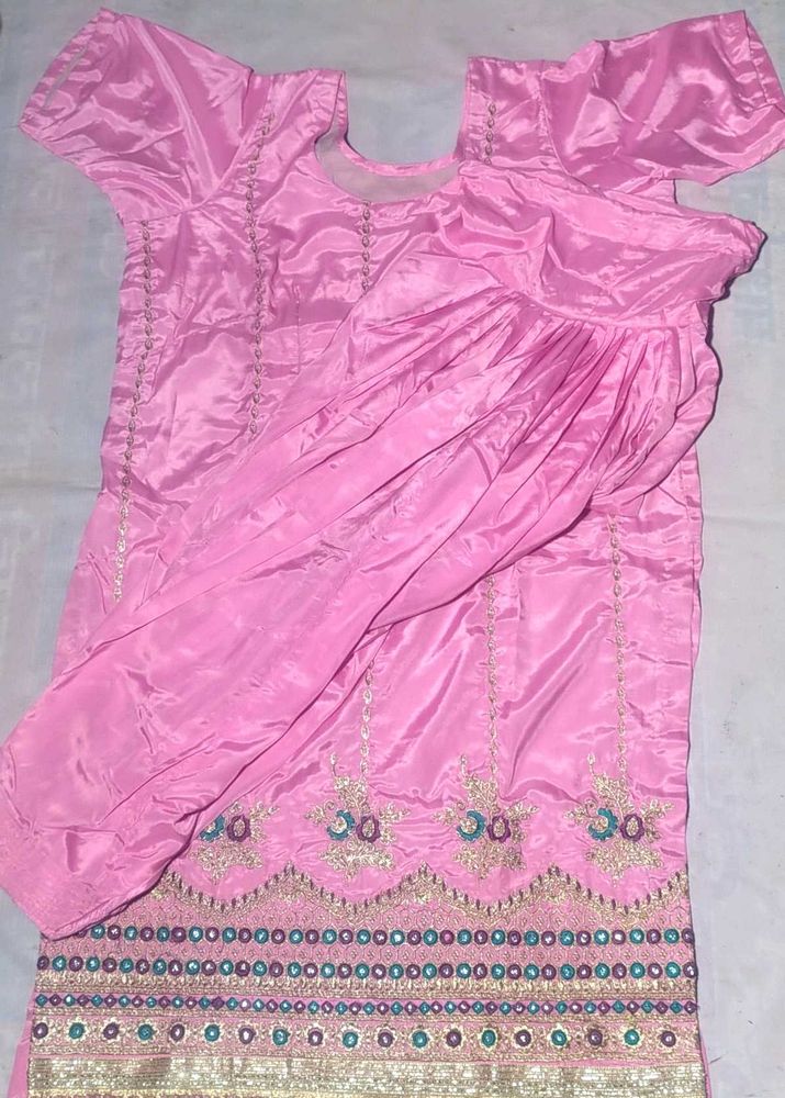 Designer Pink Silk suit