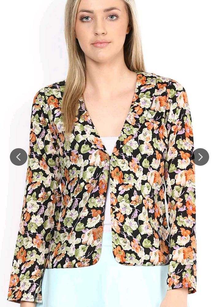 Floral Print Long Sleeve Shrug