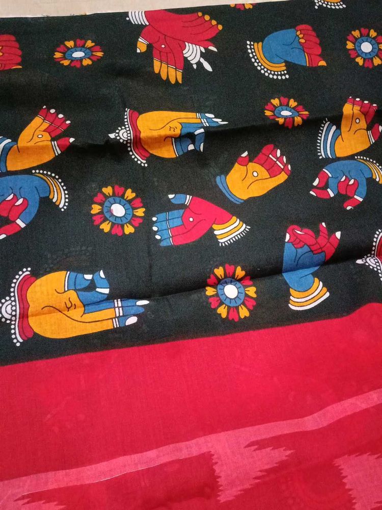 Printed Ethnic Fabric mulmul saree