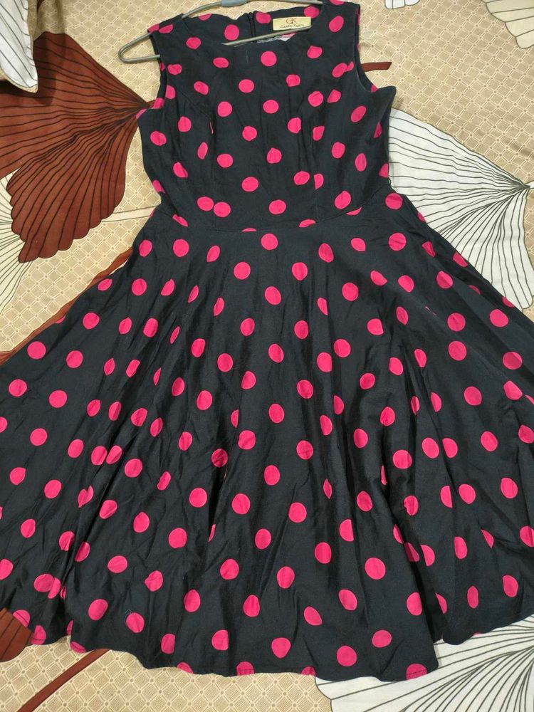 Chic Polka Dot Fit &amp; Flare Dress