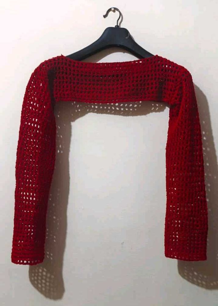 Red Crochet shrug