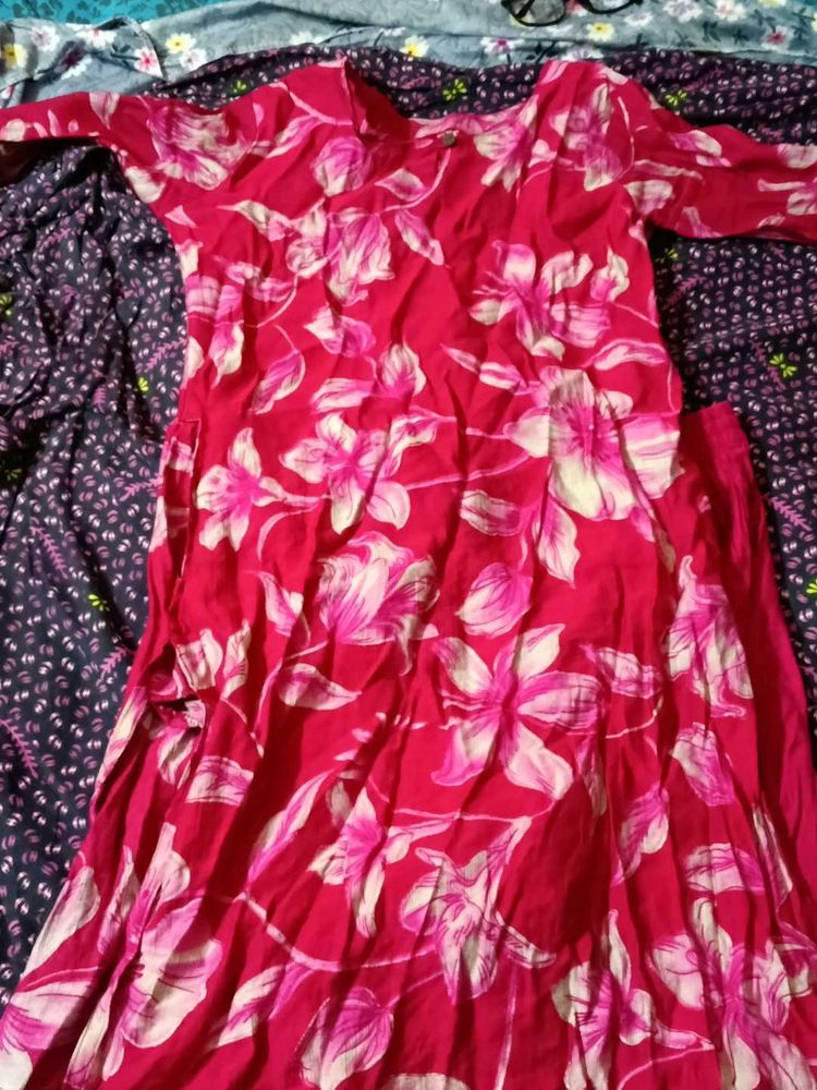 Floral Print Kurta and Palazzo Set