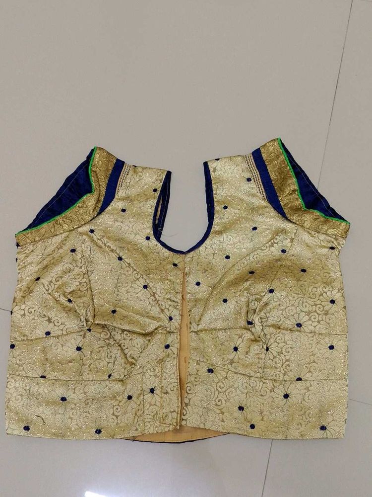 Elegant Gold Brocade Blouse