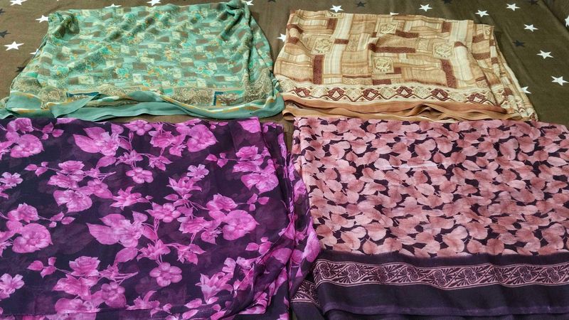 4 used daily wear sarees