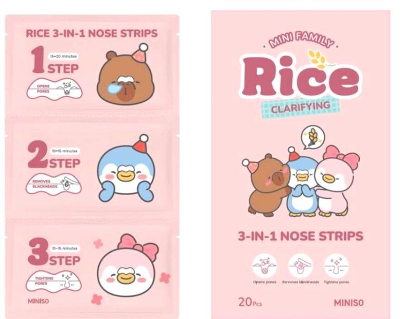 MINISO Rice 3-IN-1 Nose Strips