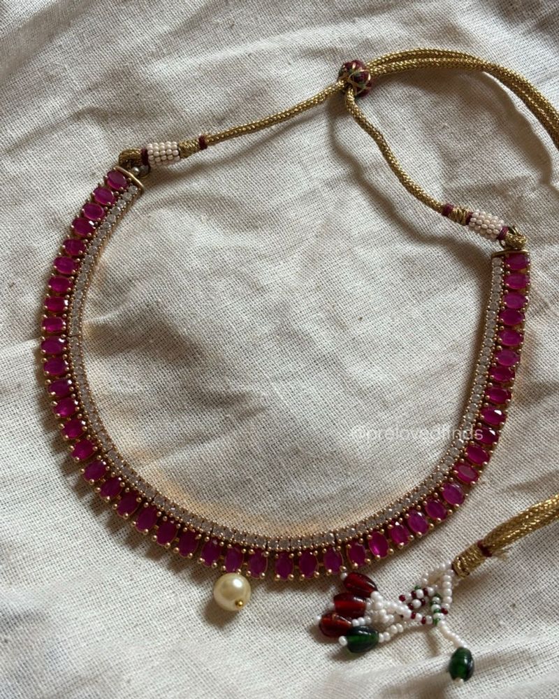 ruby and gold long chain combo