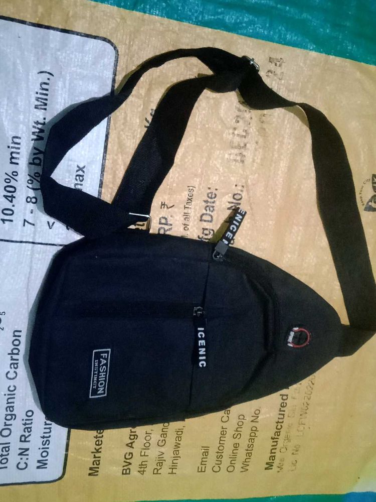 Sleek Black Crossbody Bag