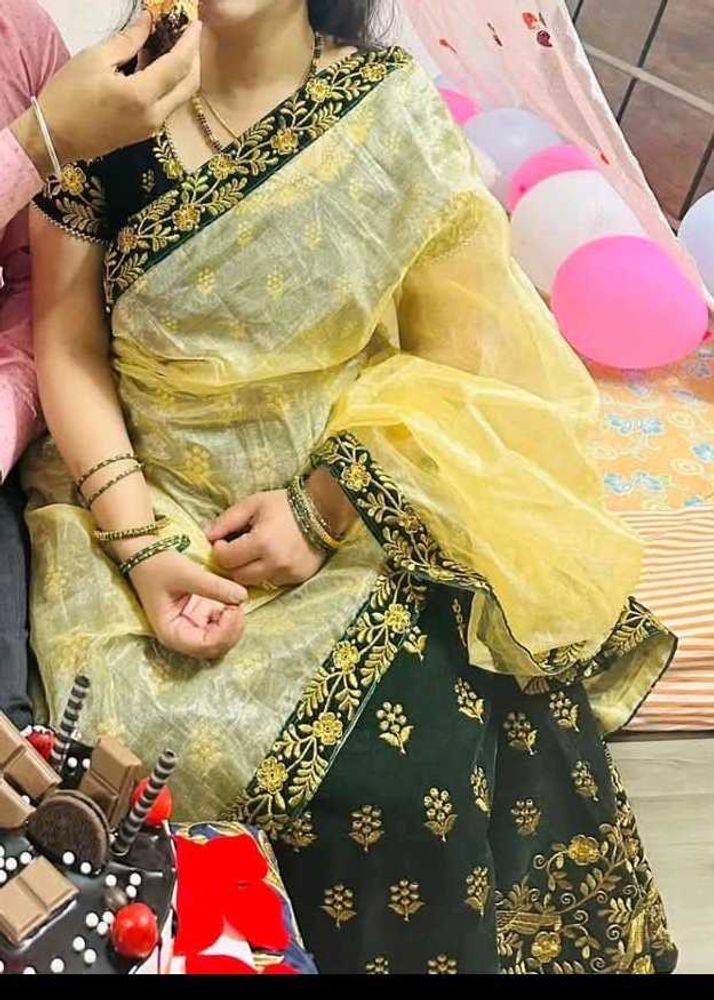 bottle green colour lehenga choli