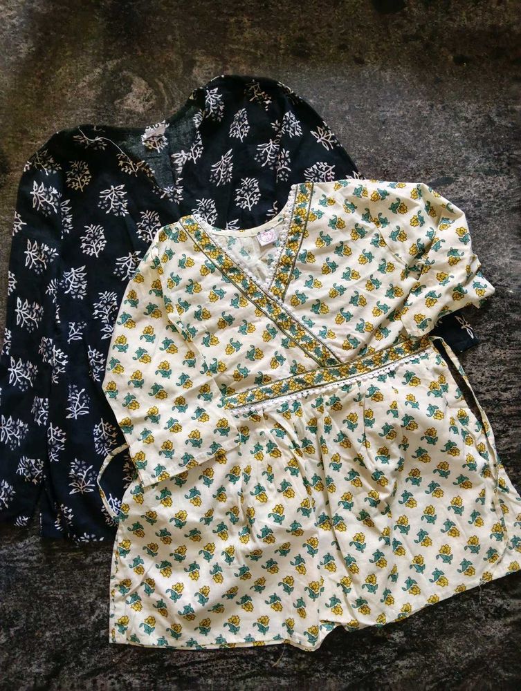 Set of 2 Printed Wrap Kurtas