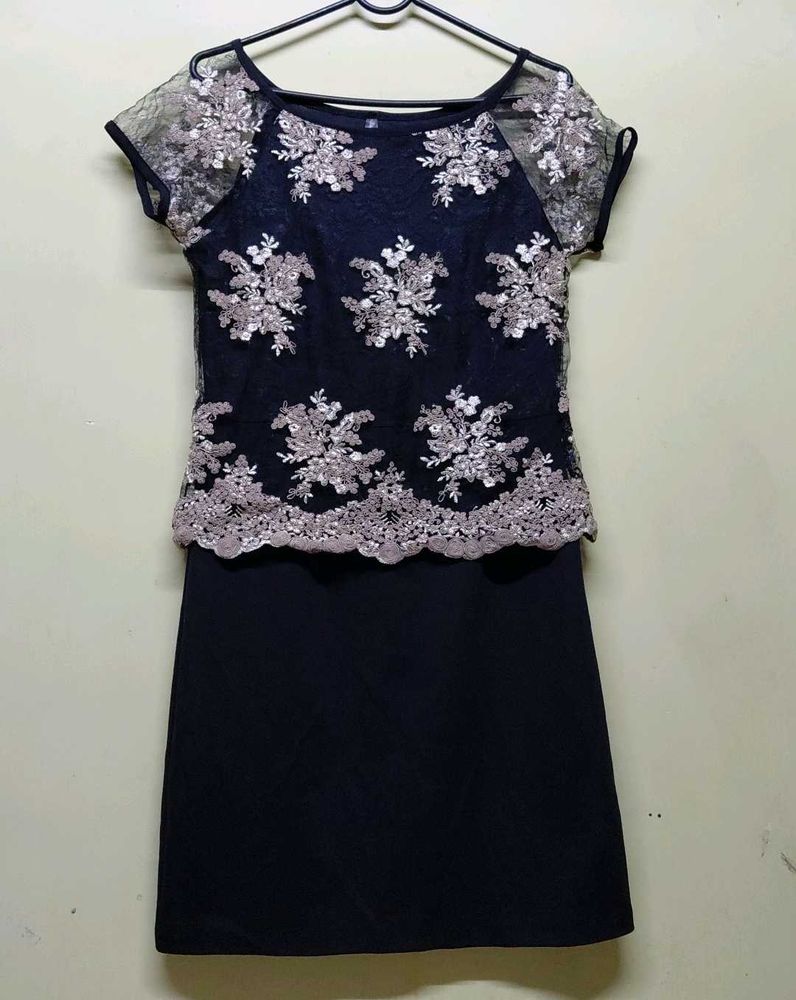 Elegant Lace Overlay Dress