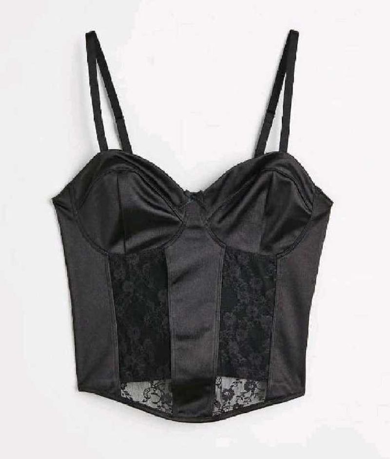 H&amp;M Black Lace Corset Top