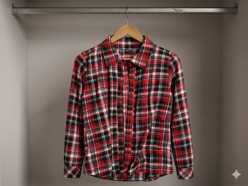 red checks shirt for women