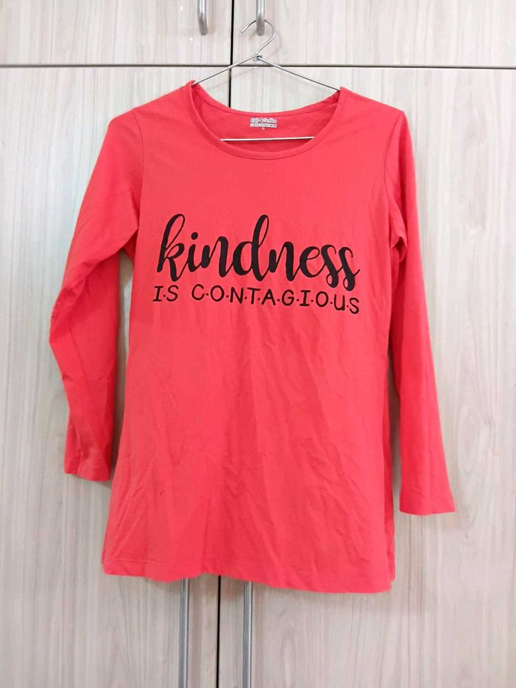 Coral Long Sleeve Tee (size L)