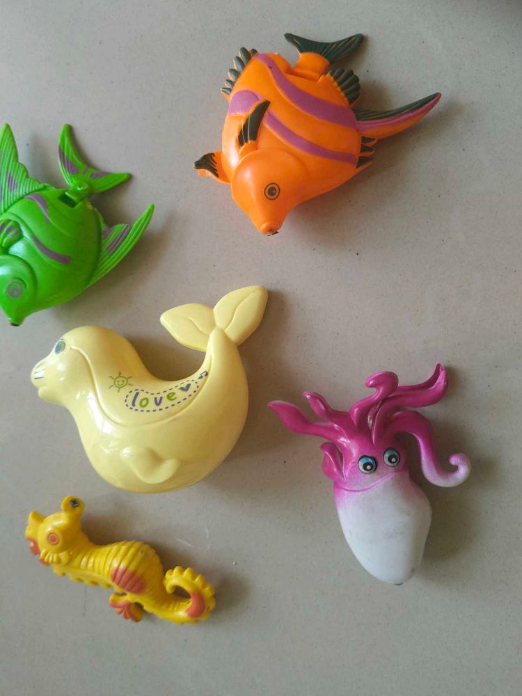 7 Fun Colorful Sea Animal Toy Set,Panda &amp;elephant