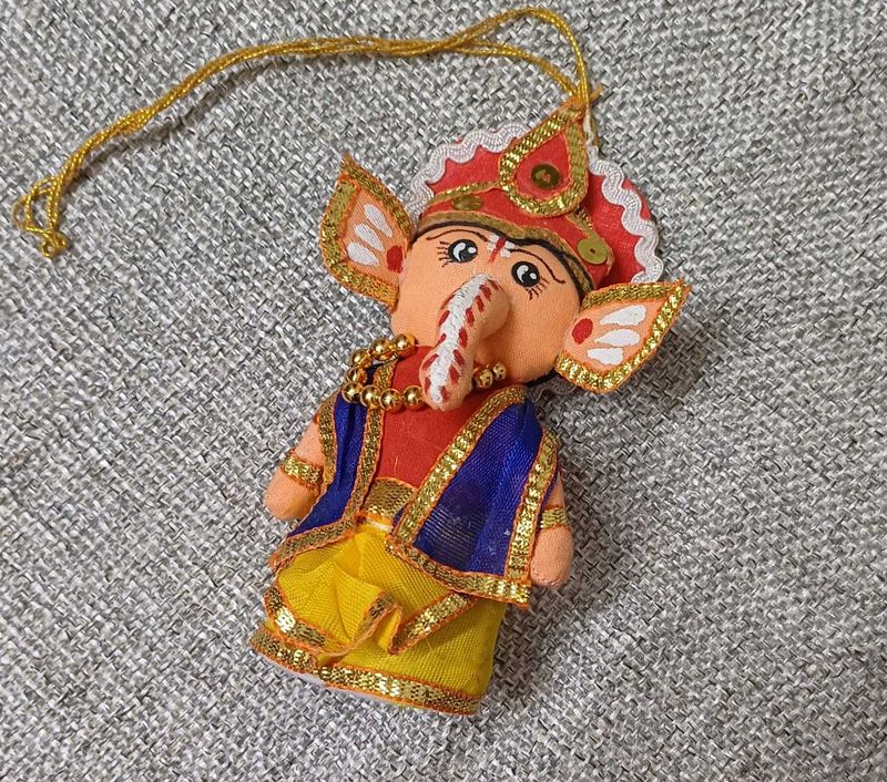 Cute Bal Ganesha Handmade Plush Cloth Car Hanging