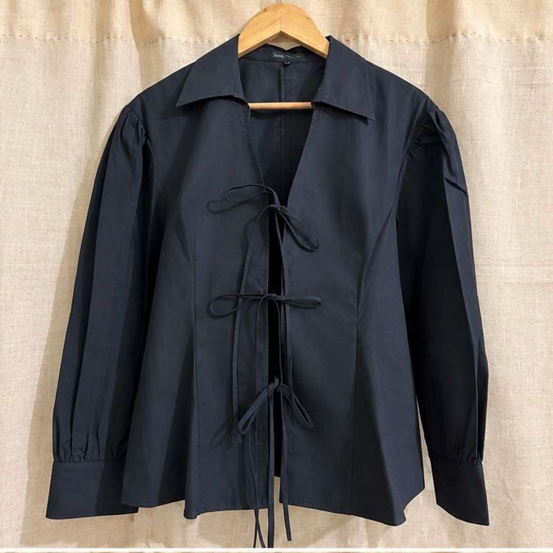 Zara tie front shirt